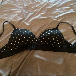 Pink Polka Dot Black Bra
